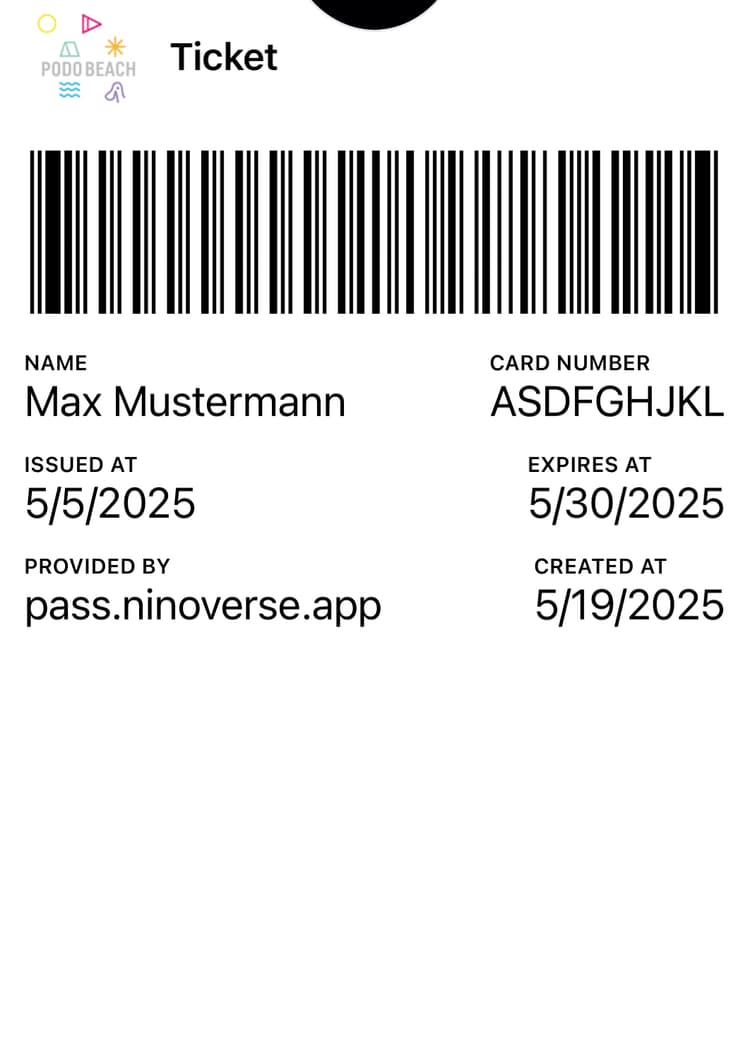 Apple Wallet pass example